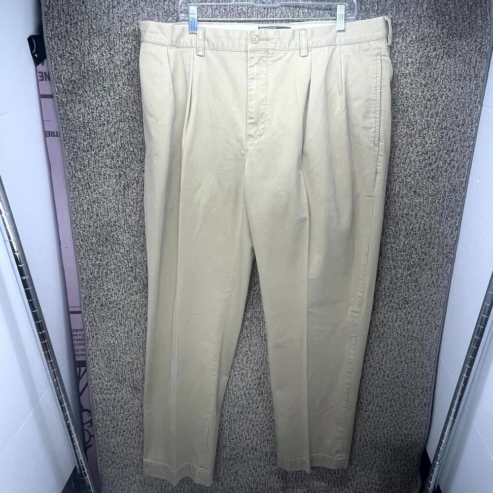 Polo‎ Ralph Lauren Andrew Chino Pants Mens 38x32 Beige Pony Logo Pleated Front